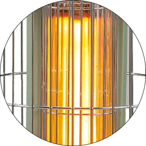 立ち上がり0.2秒!遠赤グラファイトヒーターで速暖!