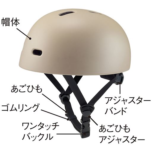 しっかりとした厚みで頭部を守る ※おしゃヘルシリーズの帽子は全て取り付けできます。