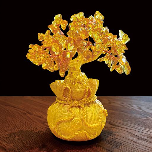 黄金パワーが金運を呼び込む!枝は銅線なので好きな形に♪