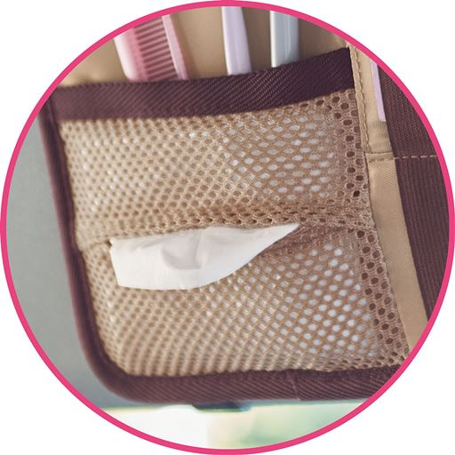 メッシュポケット ポケットティッシュや小物の収納に