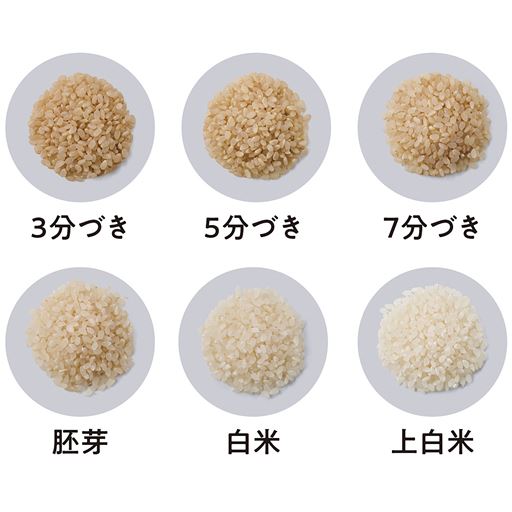 お好みで精米度合いを調整できる