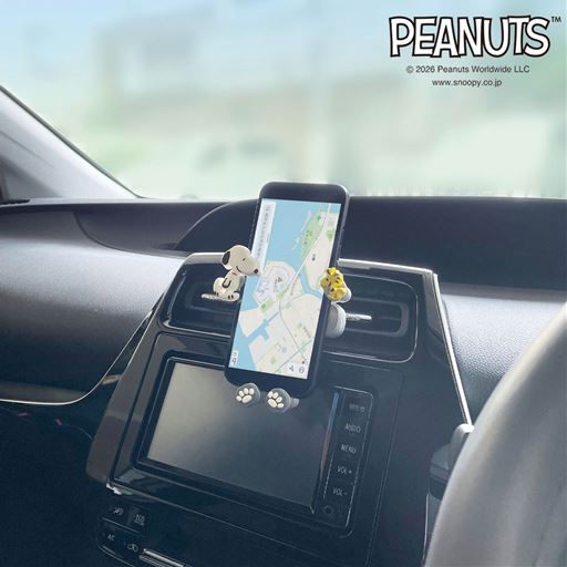 スヌーピーとウッドストックがスマホをかわいくホールド!