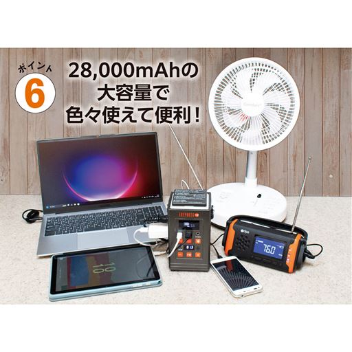 28,000mAhの大容量で色々使えて便利!