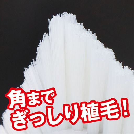 角までぎっしり植毛!