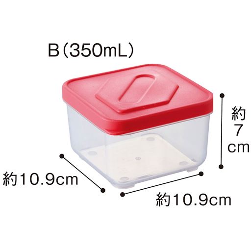 B(350mL)  約10.9×10.9×7cm<br>ブルー・ピンク各1個