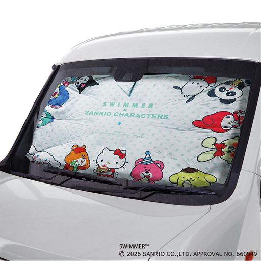 強い日差しをガード!<br>サンリオキャラのカーシェード