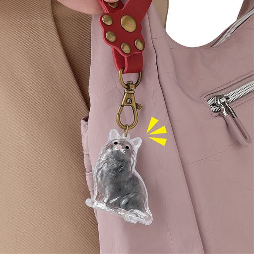 大切なペットをいつもそばに感じられるキーホルダー<br>B(おすわり猫)