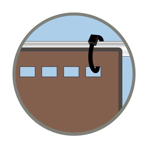結束バンドで取り付けカンタン!付属の結束バンドでホールに等間隔で固定します。(目安として、約30cm間隔で取り付け。)