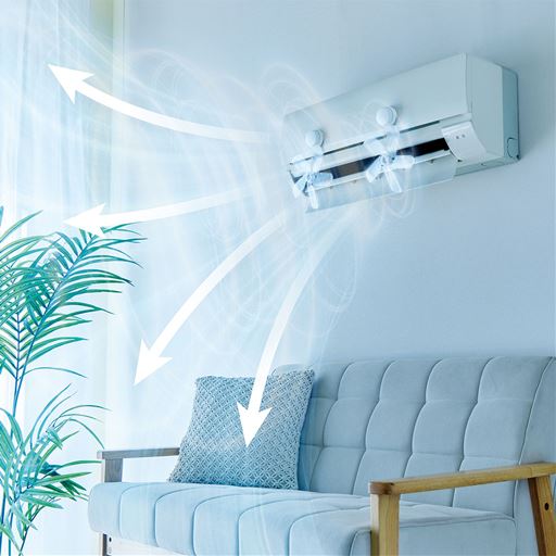 エアコンにペタッとつける、電気のいらないサーキュレーター!