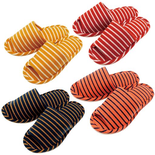 来客用、家族用におすすめ! 洗えるスリッパお買い得セットです。Mサイズ2足・Lサイズ2足の4足セットでお届けします。