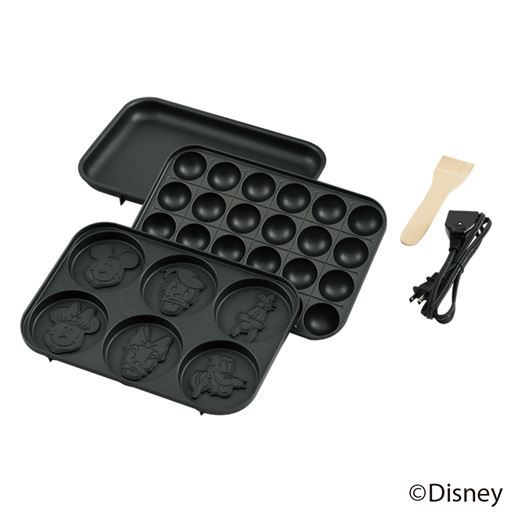 マルチプレートのほかに、普段使いしやすい平面プレートとたこ焼きプレート付き