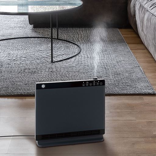 セラミックヒーターの暖かさと、超音波+ヒーターによるハイブリッド加湿の潤いを同時に届けて冷えと乾燥の両方を優しくケア。加湿は単独運転も可能で、季節やシーンに応じて使い分けられます。