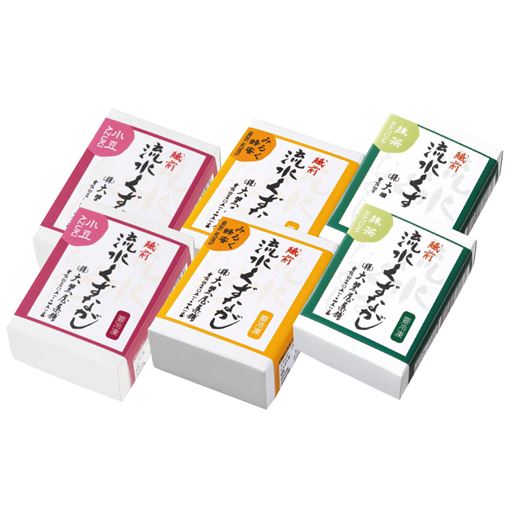 6個セット(3種×2個) 小豆:北海道産の小豆本来のあっさりとした風味、抹茶:西尾抹茶に小豆かのこの上品な甘さ、みるく蜂蜜:練乳と蜂蜜味に小豆がアクセント ※みるく蜂蜜は、はちみつを使用しておりますので、1歳未満の乳児には与えないでください。