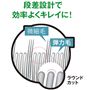 長さと太さが異なる二種類の毛が効率的に汚れを落とします。ラウンドカット仕様で歯茎への負担軽減!