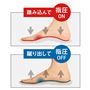 フットベッドがたわみ、歩くたび足裏を心地よく刺激!