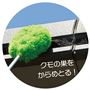 軒下のクモの巣をからめとる!