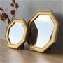 玄関やリビングに置いて幸運を呼び込む八角ミラー(左から)ゴールド S ゴールド M