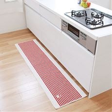 洗える綿混キッチンマット(色違い2枚組)