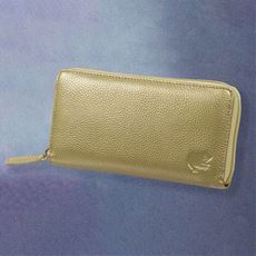 お金がカエル 牛革長財布