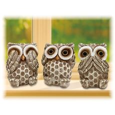 福を呼ぶ三賢ミミズク3羽セット