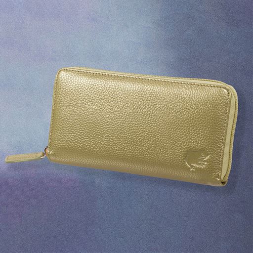 お金がカエル 牛革長財布