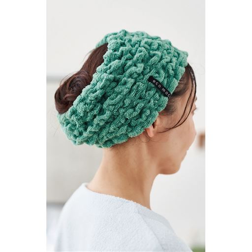 グリーン系(セージ)<br>広幅タイプですっぽり髪を包んでくれます。