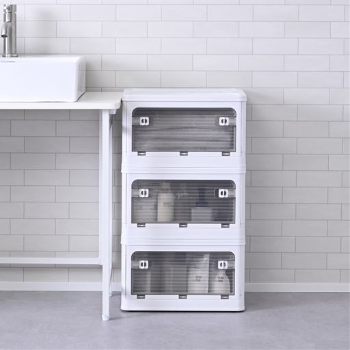 ホワイト<br>3段重ねた使用イメージ