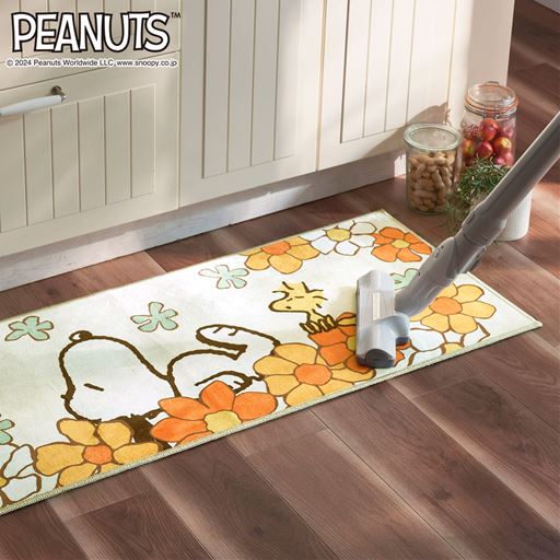 オレンジ(横120×縦45cm)<br>毛足が短いから掃除機がけもラクラク。