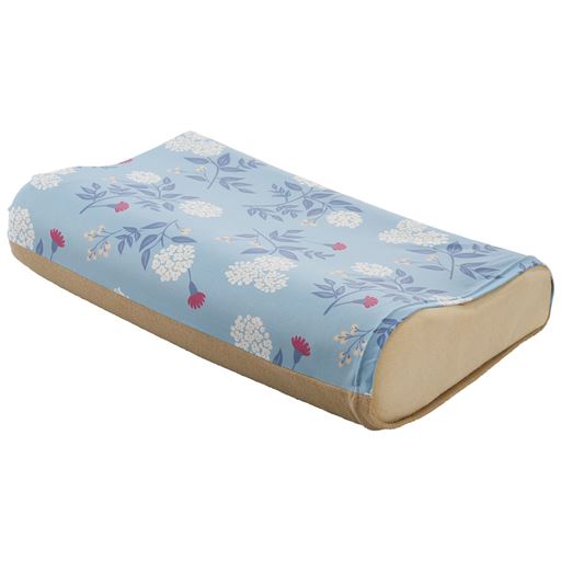 ブルー(フラワー)<br>変形枕にもぴったりフィット。