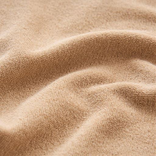 裏面生地拡大 ブルー(フラワー)<br>ふわふわのパイル生地でサラッと快適。