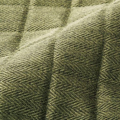 生地拡大(グリーン)<br>ほどよい厚みとキルトのふんわり感が魅力。