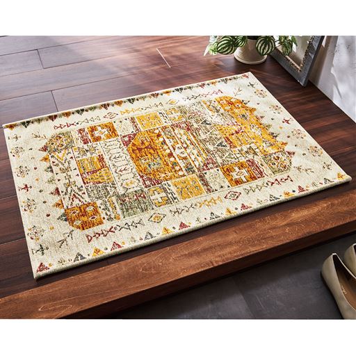 アイボリー(横90×縦60cm)<br>擦れ感を織りで表現した味わい深い風合い。