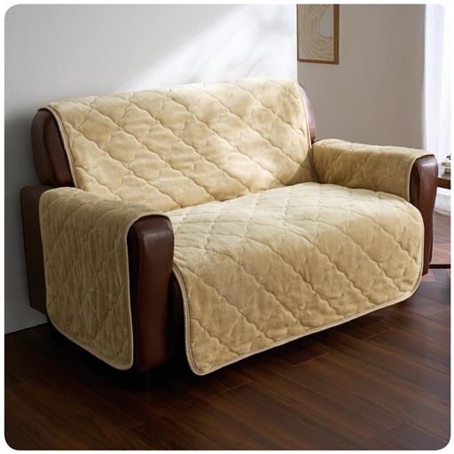 ベージュ M (2人掛け用)<br>みっしりと詰まった毛足がぬくもりを逃がさずキープ。