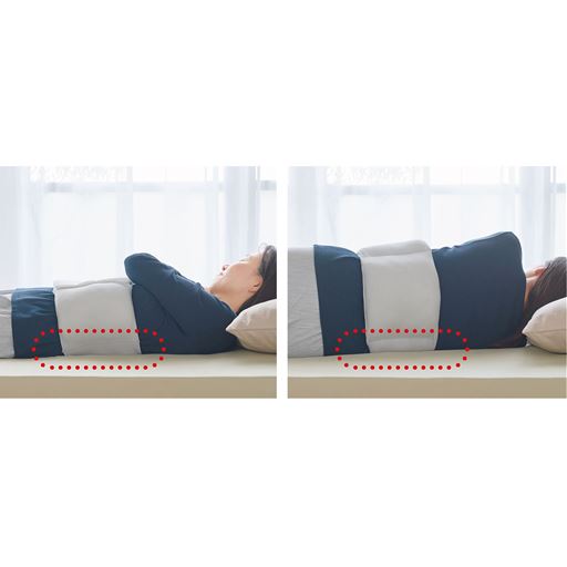 使用イメージ<br>身体のすき間を埋めて、腰への負担を軽減!