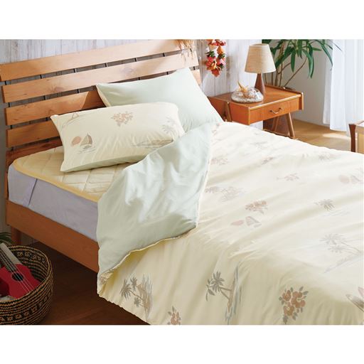 アイボリー ※商品はパッドシーツです。<br>※枕カバーはCR-1318、掛け布団カバーはCR-1319を使用しています。