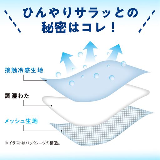 ひんやりムレにくい3層構造で、サラッとした肌ざわり。
