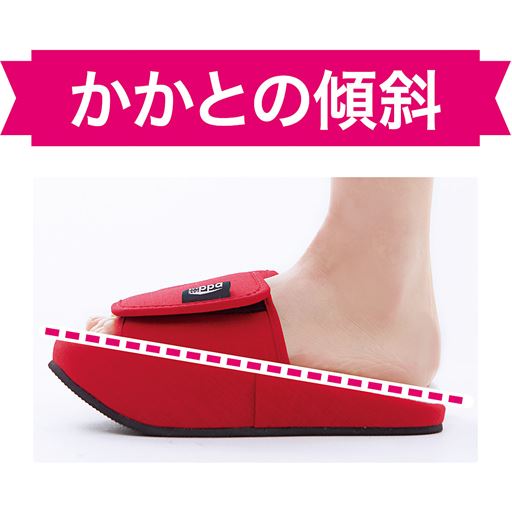 かかとが低くなった傾斜ソールでふくらはぎ～お尻を引き締め 外肛門括約筋を鍛える