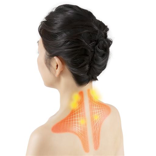 僧帽筋をしっかりととらえる※イメージ