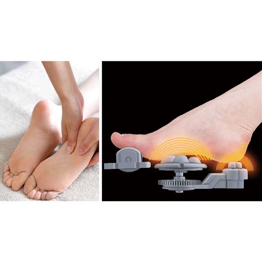 ローラーで足裏をぐいぐいマッサージ