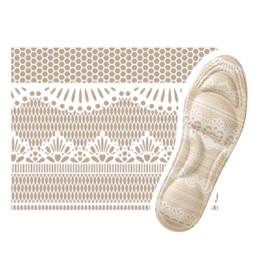 ベージュ ピンク・ベージュ・ブルーのレース柄 3色組