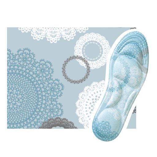 ブルー ピンク・ベージュ・ブルーのレース柄 3色組