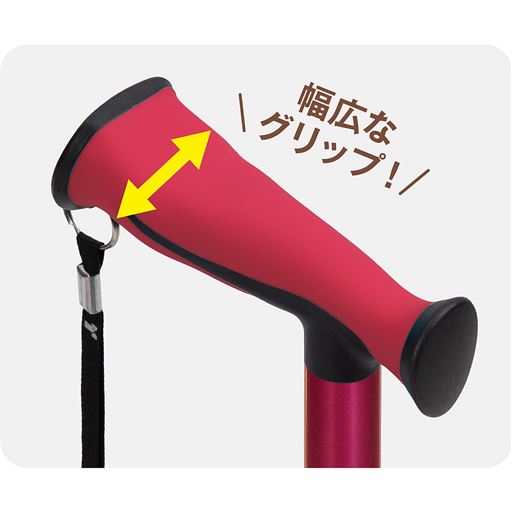クッション付きなので衝撃をやわらげ、手への負担をサポート。手のひら全体で支えられ握りやすいグリップ。
