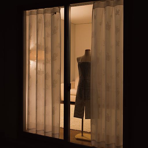 屋外から見た様子(夜)<br>夜は目隠し効果は発揮されません。