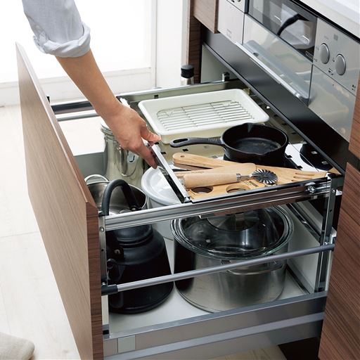 Bサイズ シンク下の引き出しの上部スペースを有効活用!