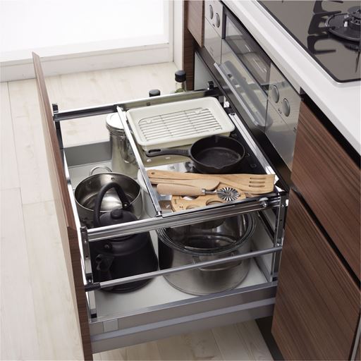 Bサイズ 上段の棚が手前～奥にスライドします。