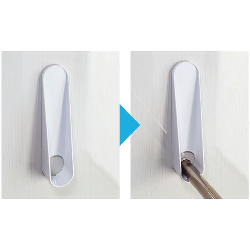 マグネットで取り付け物干し竿を置くだけ!