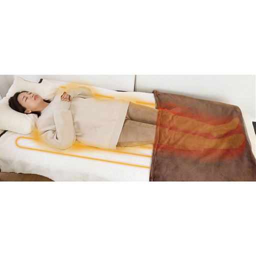 掛け敷兼用 大きなポケットで足先すっぽり 足先が冷えない電気毛布で全身ぽかぽか