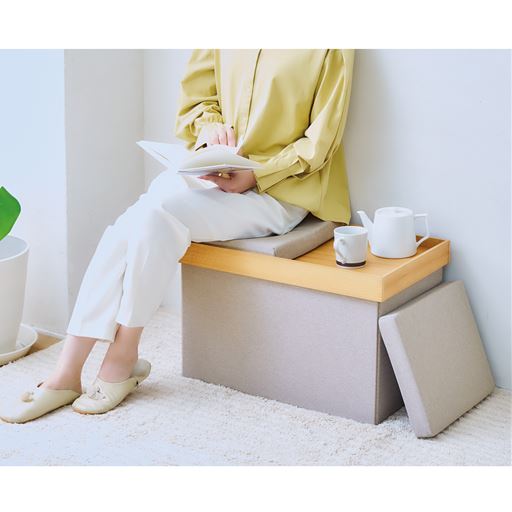 幅60 1way スツールとして  2way クッションを外してテーブルとして