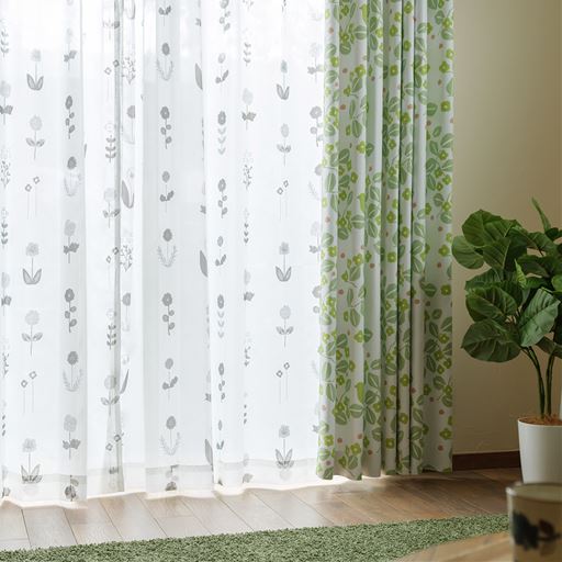 B (十二花譜)<br>※商品はレースカーテンです。カーテンはVP-1317を使用しています。