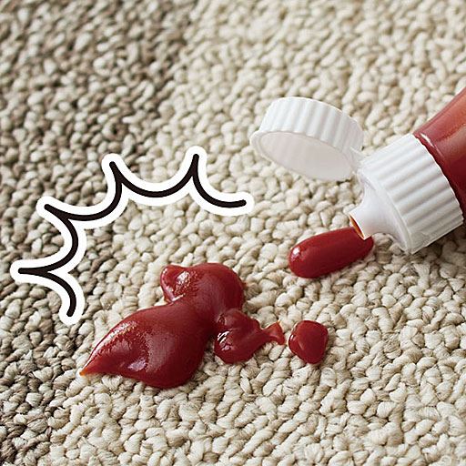 汚れを落としやすい加工付きで、こぼしても安心!